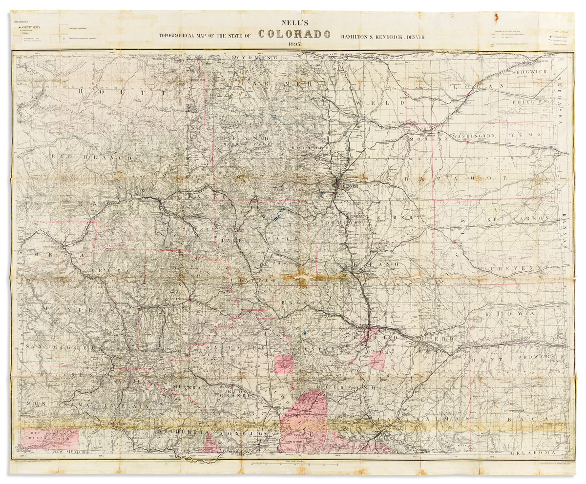 (COLORADO.) Louis Nell. Nells Topographical Map of the State of Colorado.